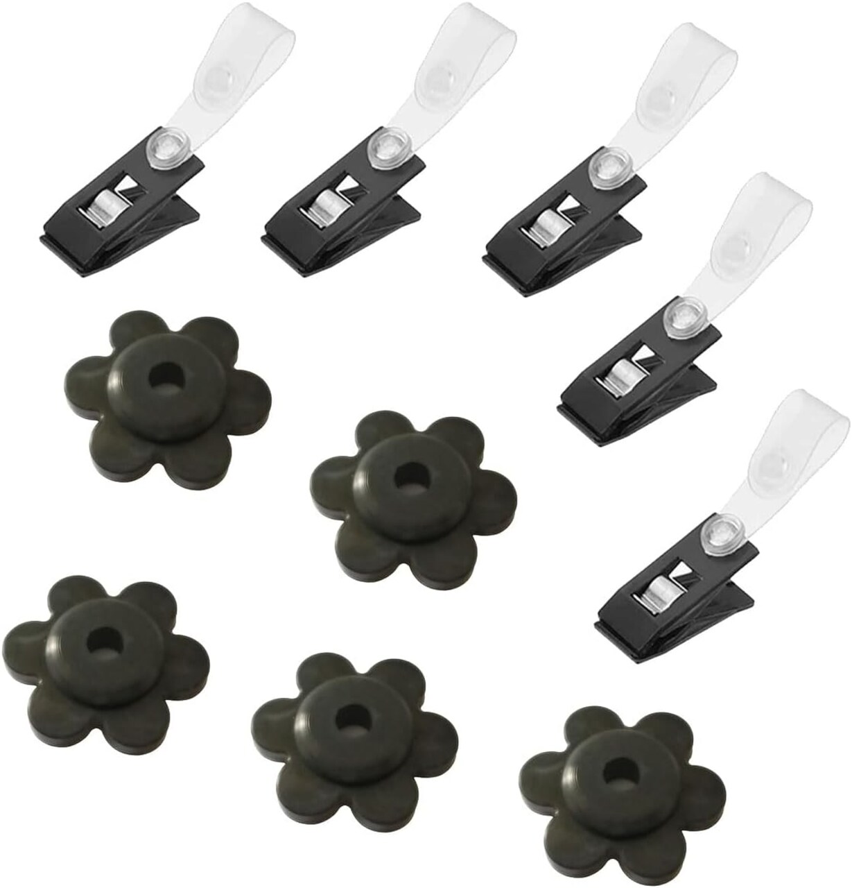 10 Pack Garden Flag Stoppers and Clips – Adjustable Anti-Wind Rubber Stoppers for Garden Flag Pole Stand – Flag Holders for Outdoor & Indoor Yard Decor